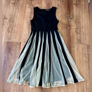 Elegant Black and Cream Women's Dress size medium